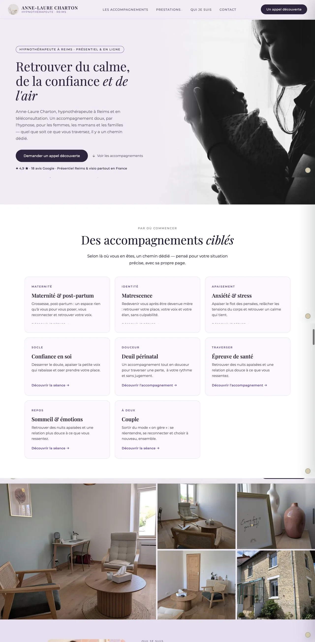 Aperçu déroulant du site Anne-Laure Charton